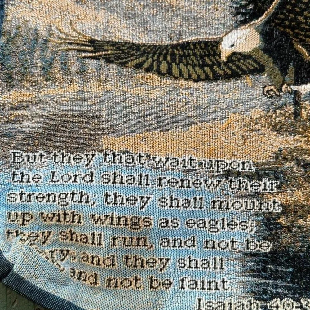 Eagle tote bag with Isaiah 40:31 verse vintage